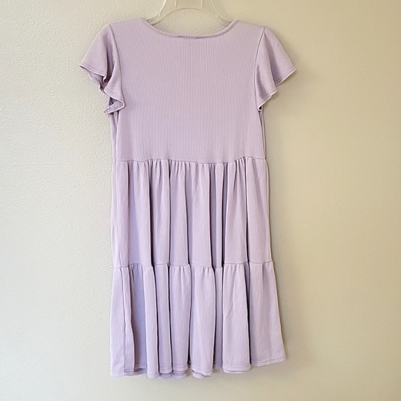 See You Monday Lavender Ribbed V-Neck Dress - Size Large - Picture 4 of 7